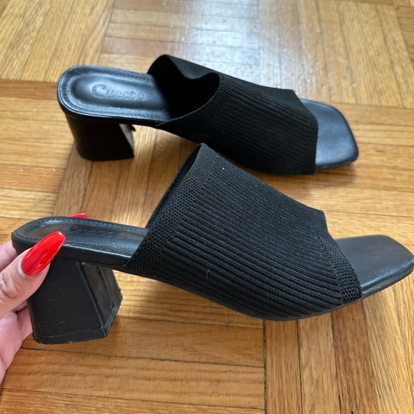 Black Slide Sandals - Open-toe - Heels - US Women’s 38 - SHEIN - Picture 1 of 6